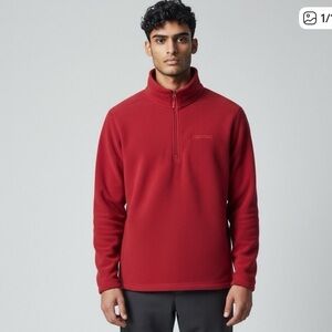 Men’s Red Marmot Polartec Quarter-Zip Pullover, large